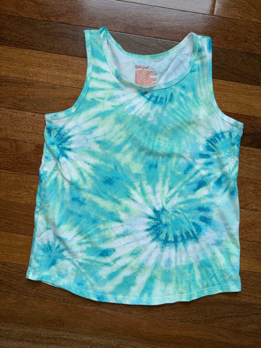 Cat & Jack Tie-Dye Tank Top in Aqua & Seafoam Green